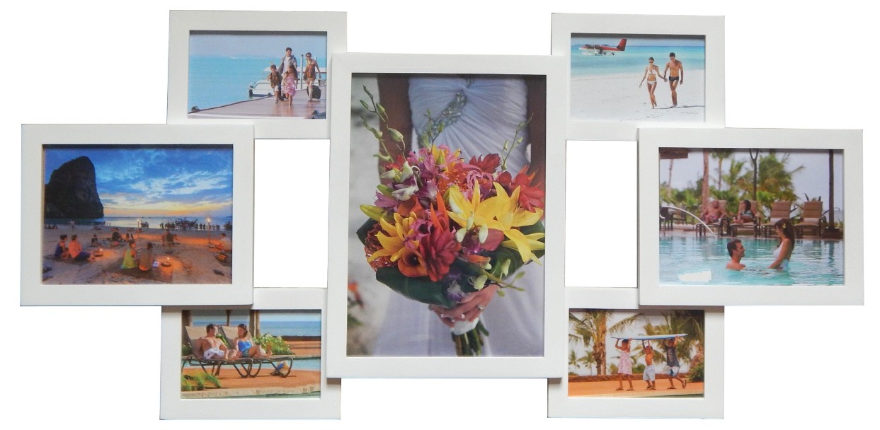 

Деревянная мультирамка HandiCraft Белая 85х40 см (7-Бл)
