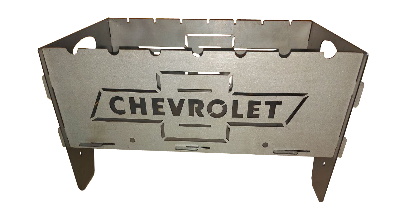 

Переносной металлический Мангал разборной BPS с логотипом автомобиля Chevrolet 2 мм на 7 шампуров для дачи отдыха