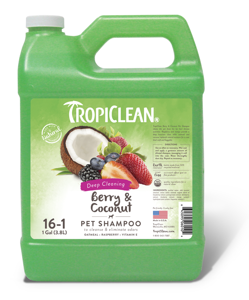 

Шампунь для собак и кошек глубокого очищения Tropiclean Berry Clean Shampoo - Косметика для собак и кошек 9500 мл