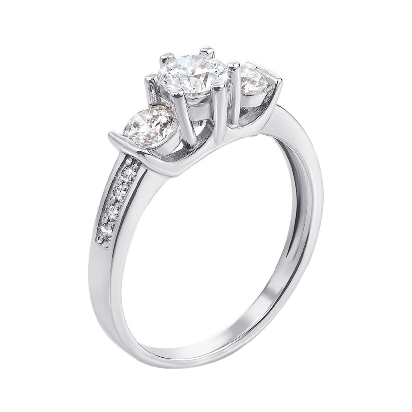 

Кольцо из белого золота с кристаллами Swarovski 000132445 17 размера