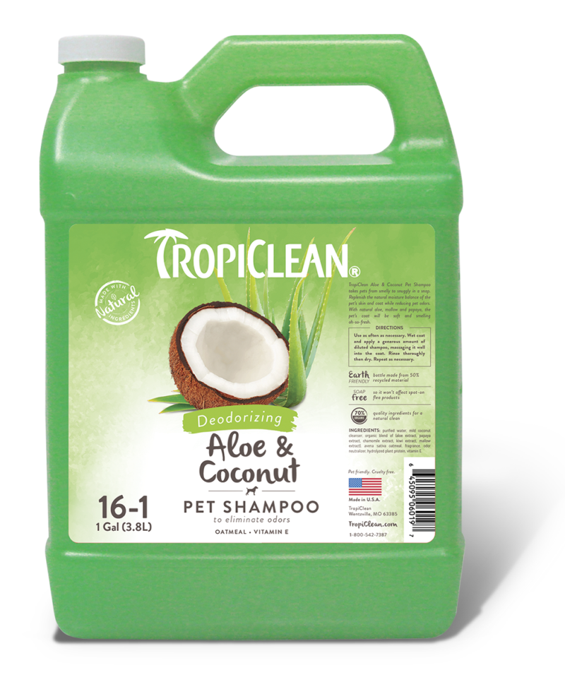 

Шампунь для собак и кошек Tropiclean Aloe Coconut - Косметика для собак и кошек 9500 мл