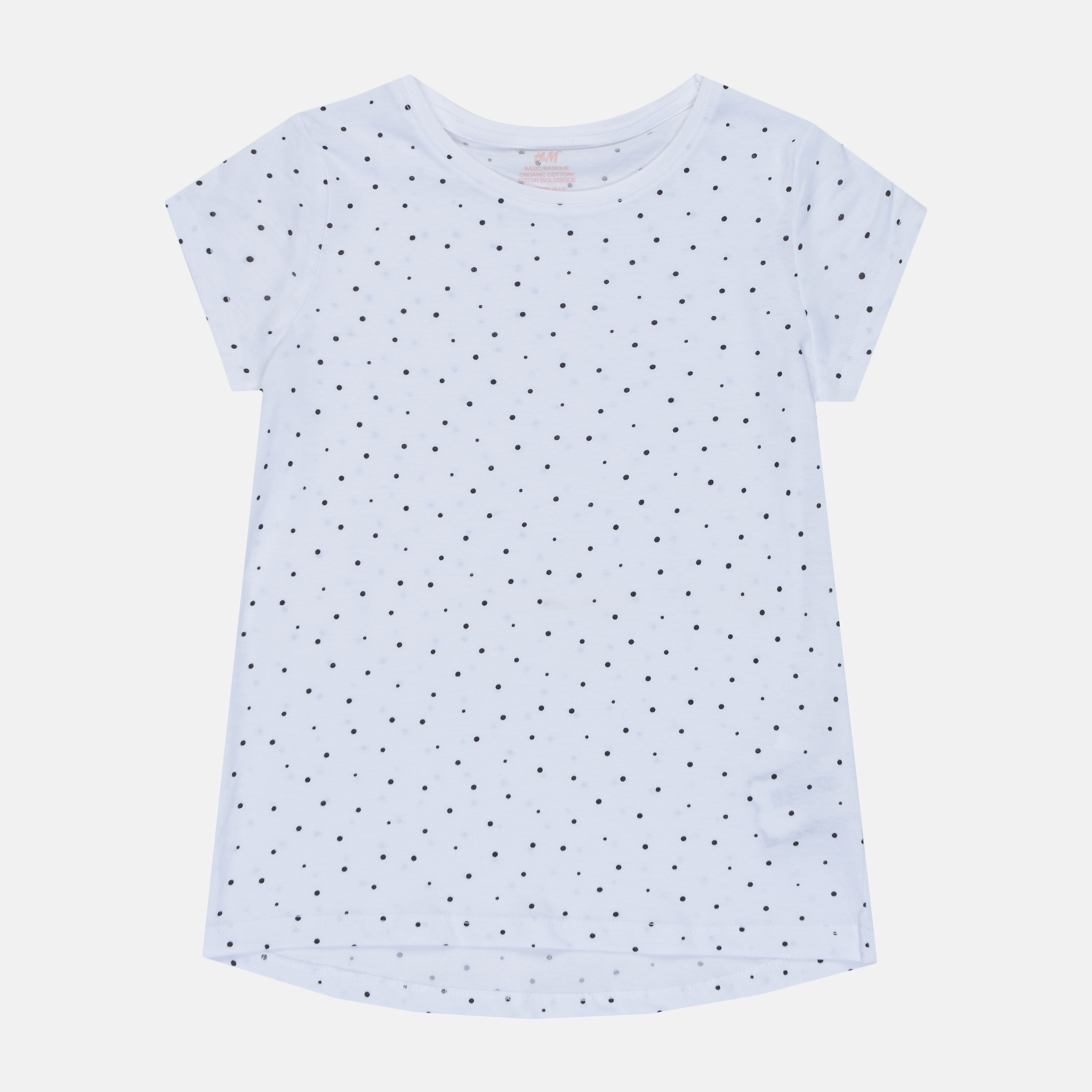 

Футболка H&M 2502-62042302 122-128 см Белая в горох