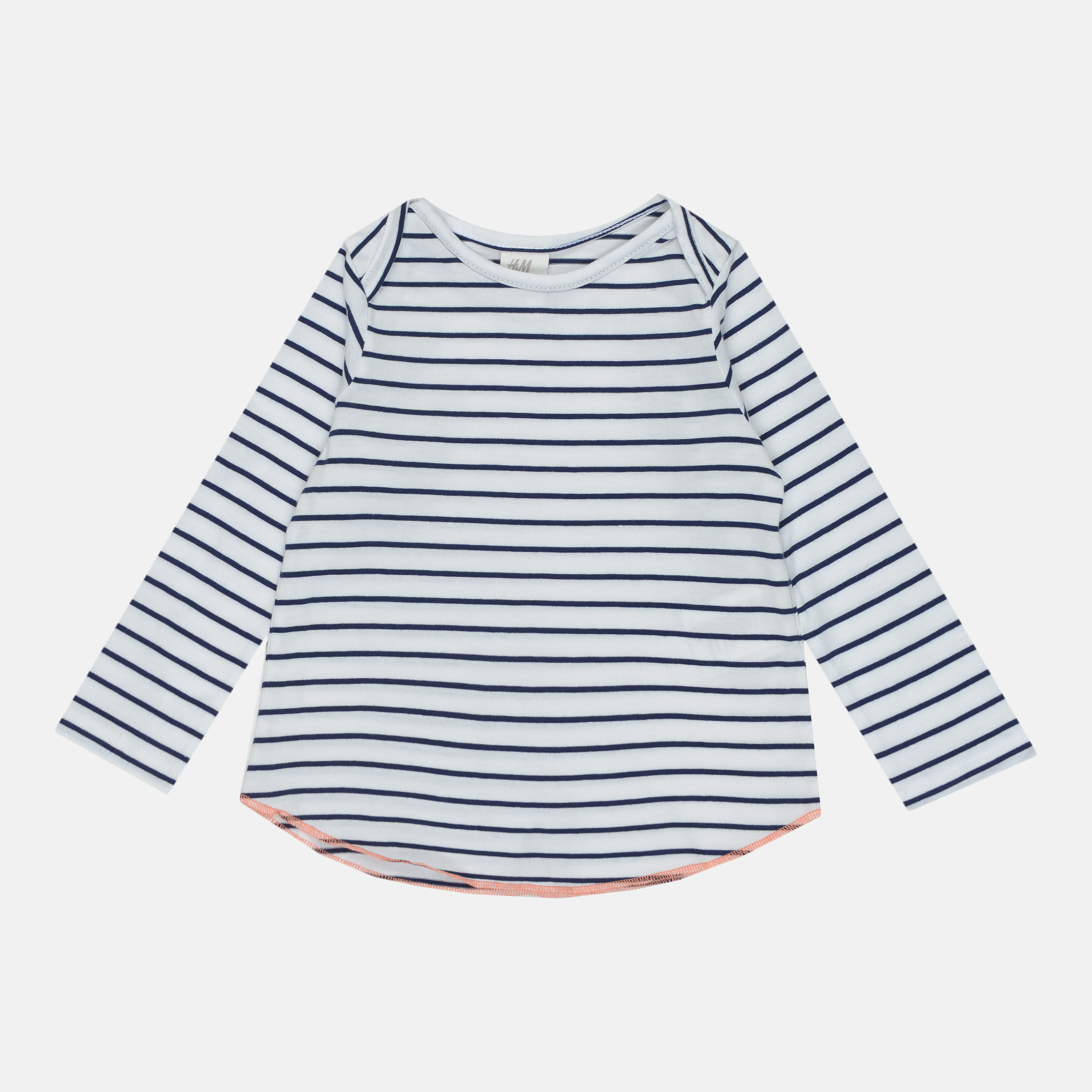

Футболка с длинными рукавами H&M 103-2306490 86 см Бело-синяя в полоску