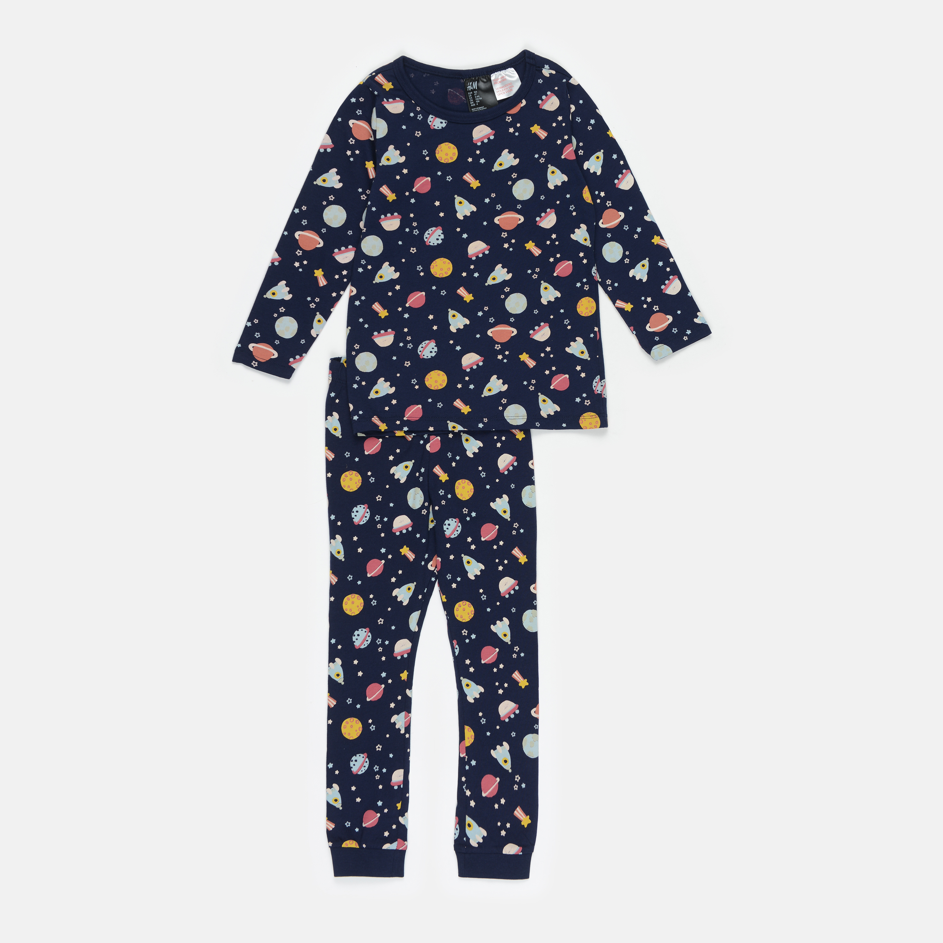 

Пижама (футболка с длинными рукавами + штаны) H&M 203-743932201 104 см Темно-синий/Космос