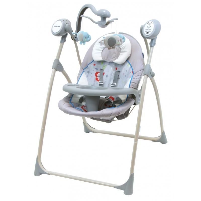 

Детское кресло-качалка с мобилем и пультом Baby Mix SW102RC, серый
