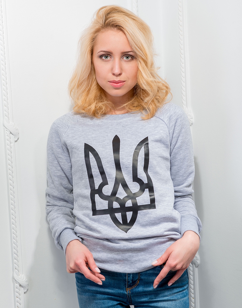 

Світшот з принтом Етно-Сіті Тризуб чорний 2XL Сірий (112/2XL)
