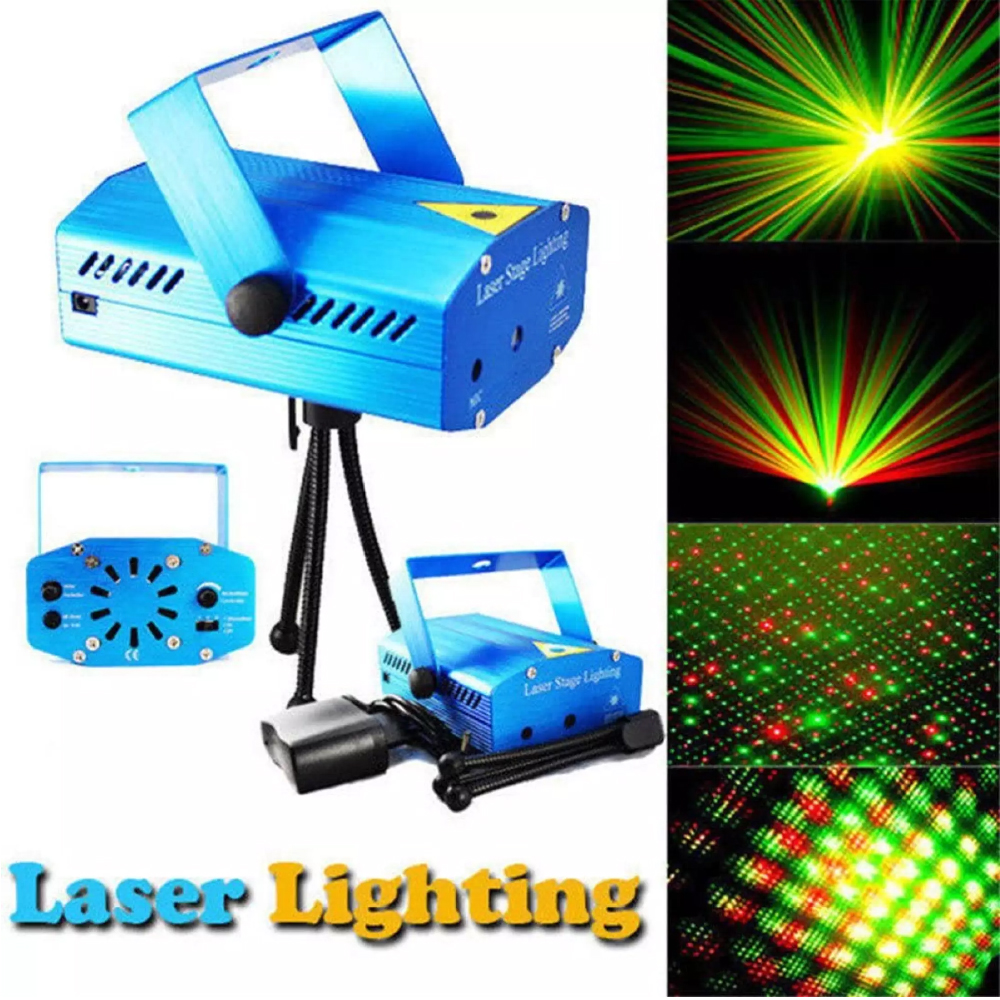 

Праздничный Лазерный мини-проектор стробоскоп 6 в 1 Mini Laser Stage Lighting Динамические рисунки в такт музыке (L0596-0596)