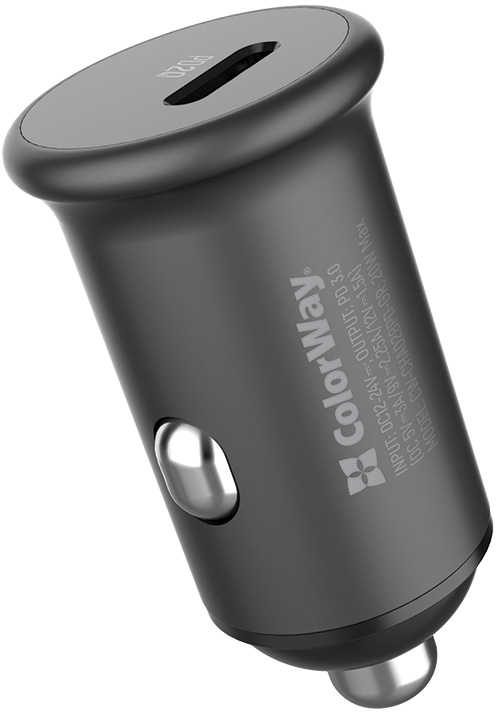 

Автомобильное зарядное устройство ColorWay 1USB Power Delivery Port USB Type-C (20W) Grey (CW-CHA028PD-GR)