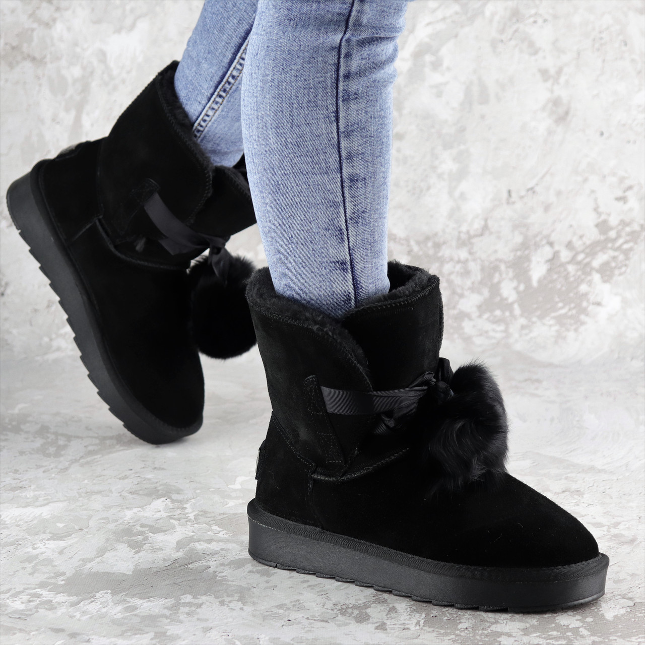 

Женские замшевые угги Fashion Flannery 1294 41 размер 26 см Черный