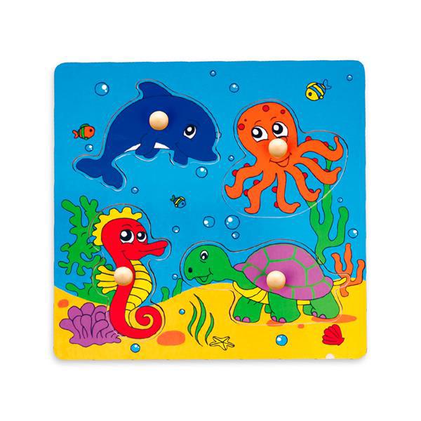 

Детский пазл деревянный развивающий Море Viga Toys, 4 элемента