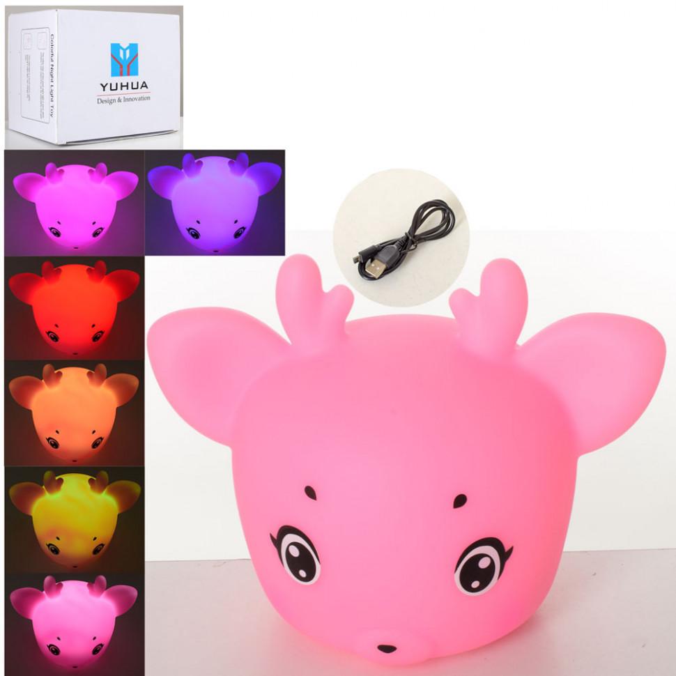 

Детский силиконовый LED ночник YUHUA Олень с мягким светом и USB зарядкой