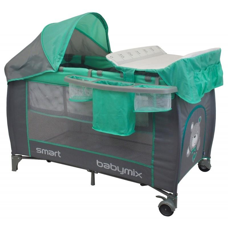 

Детский игровой манеж Baby Mix De Lux HR-8052-301 (2-уровневый) 120х60 см., мятный (9565)