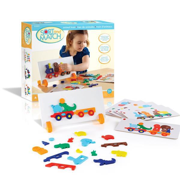 

Детский игровой набор двухсторонних карт с магнитами Guidecraft Manipulatives Поезд с животными