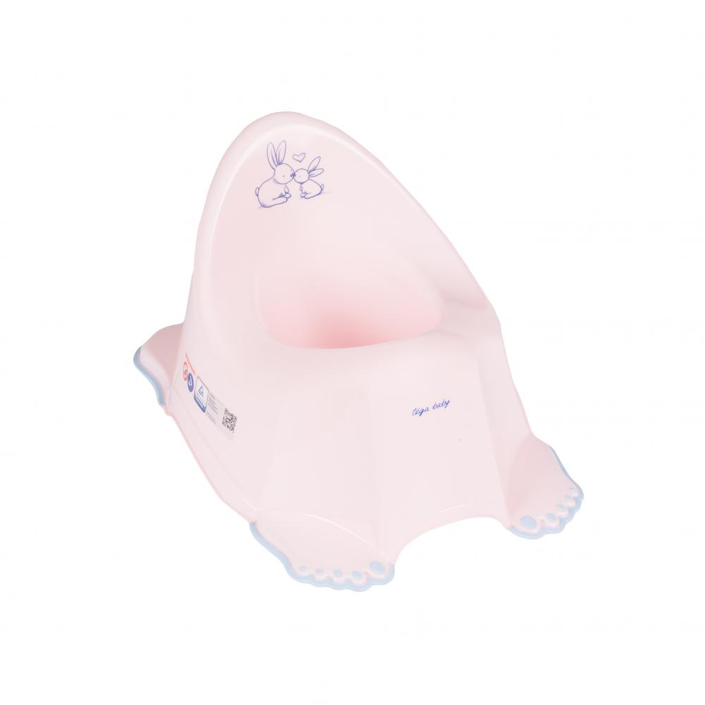 

Детский антискользящий горшок Кролики Tega Baby, светло-розовый