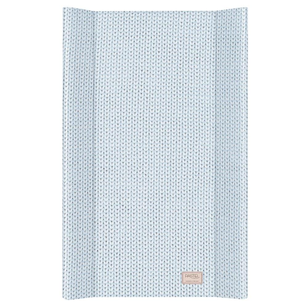 

Пеленальная доска с бортиками для ребенка на кровать CebaBaby Pastel Collection English rib 50х80 см., голубая