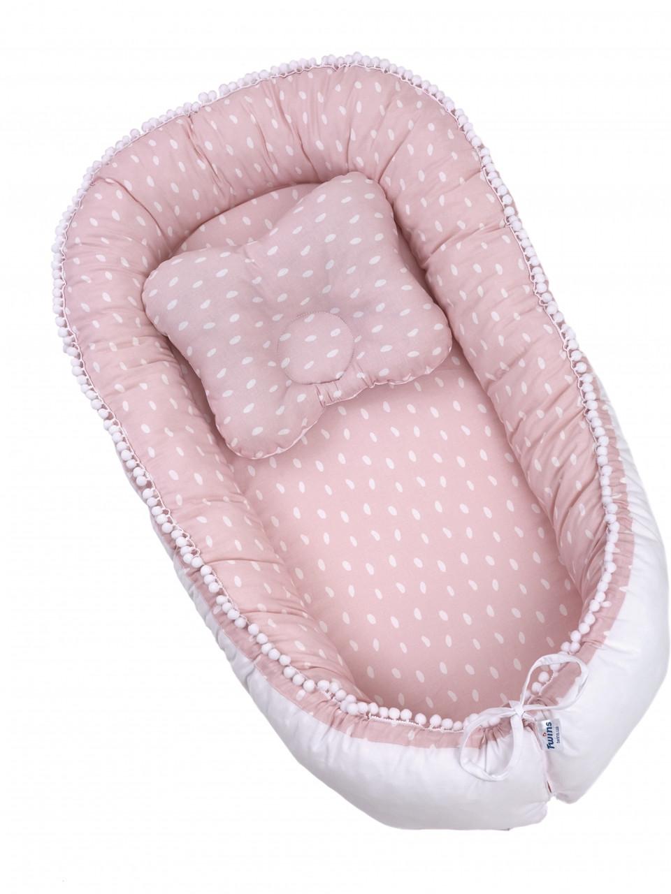 

Кокон-позиционер для новорожденныхо Twins Маршмэллоу 82х44 см., розовый