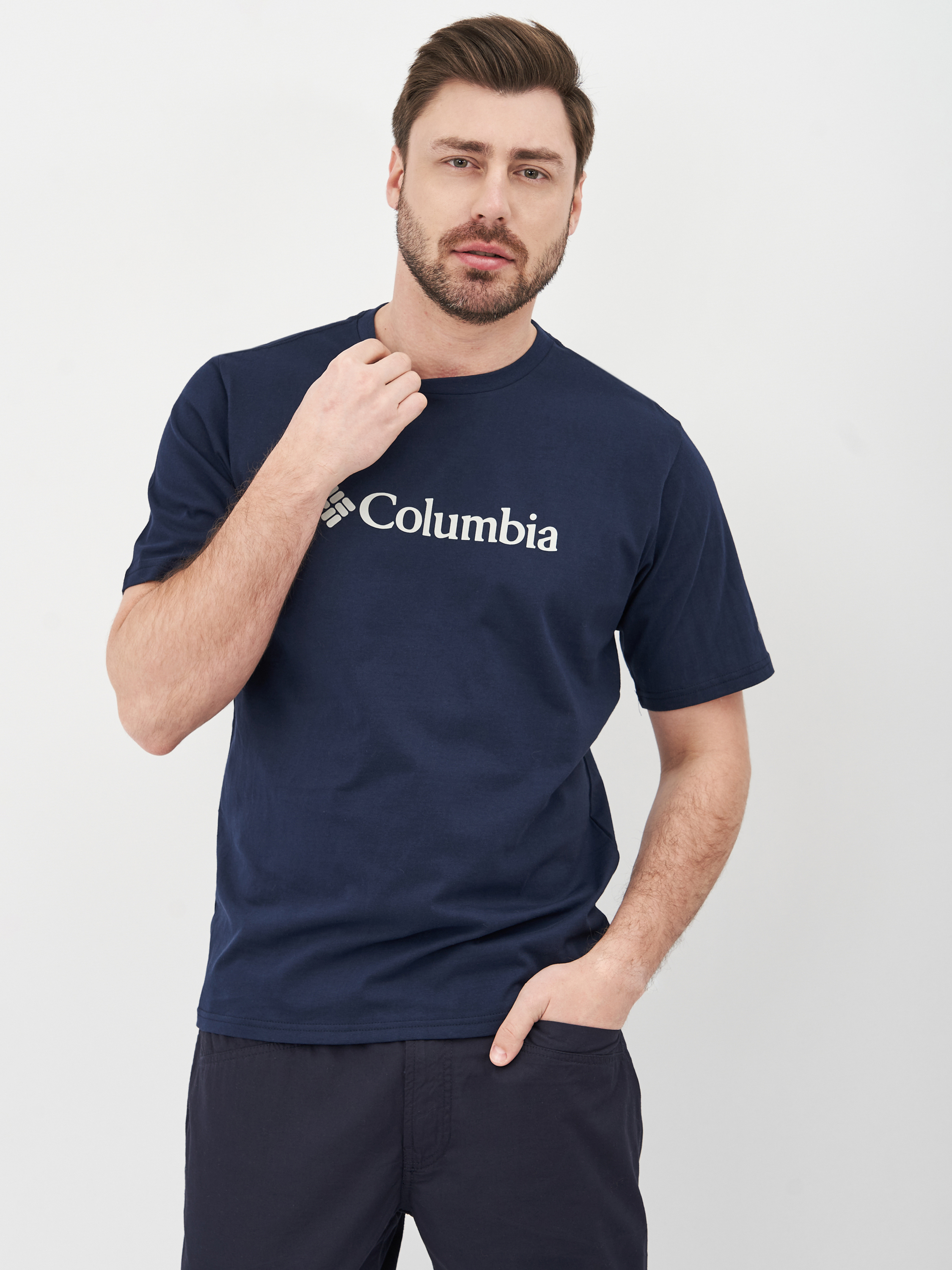 

Футболка Columbia CSC Basic Logo 1680051-468 S Темно-синяя