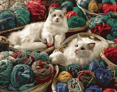 

Картина по номерам BrushMe GX31682 40*50 cм Кошки среди клубков
