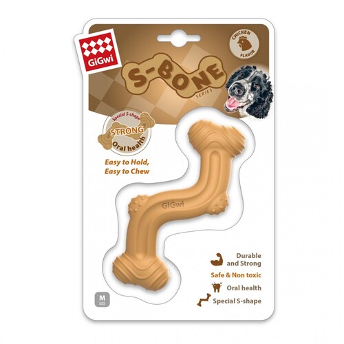 

Игрушка для собак кость S-образной формы GIGWI NYLON BONE 9 х 12 см Bronzedog BGL-BND-2644