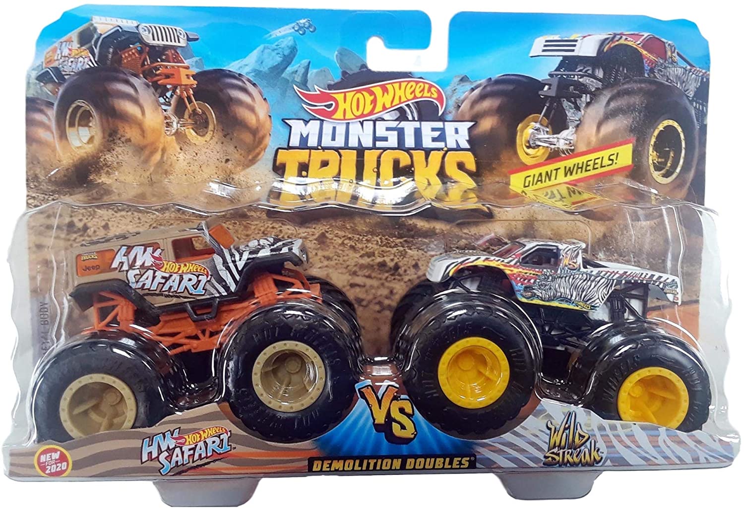 

Машинки Хот Вилс Сафари против Дикаря Монстр Трак Monster Trucks Safari vs Wild Streak Hot Wheels GJF64