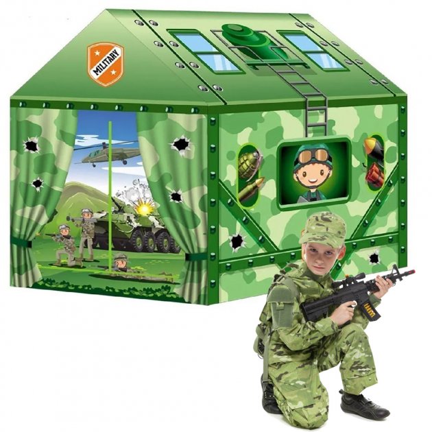 

Детская игровая палатка WOW Military House Игровой домик для мальчика Зеленый