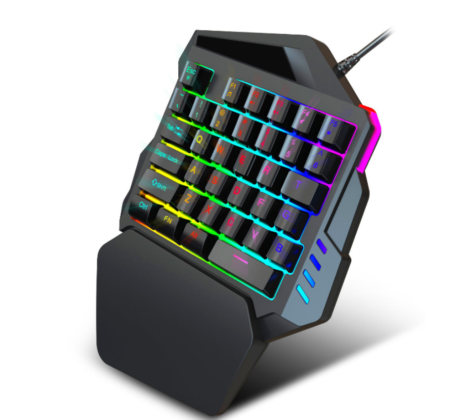

Клавиатура игровая FlyBat HGK - 2135 проводная 35 клавиш RGB подсветка клавиш для одной руки черная