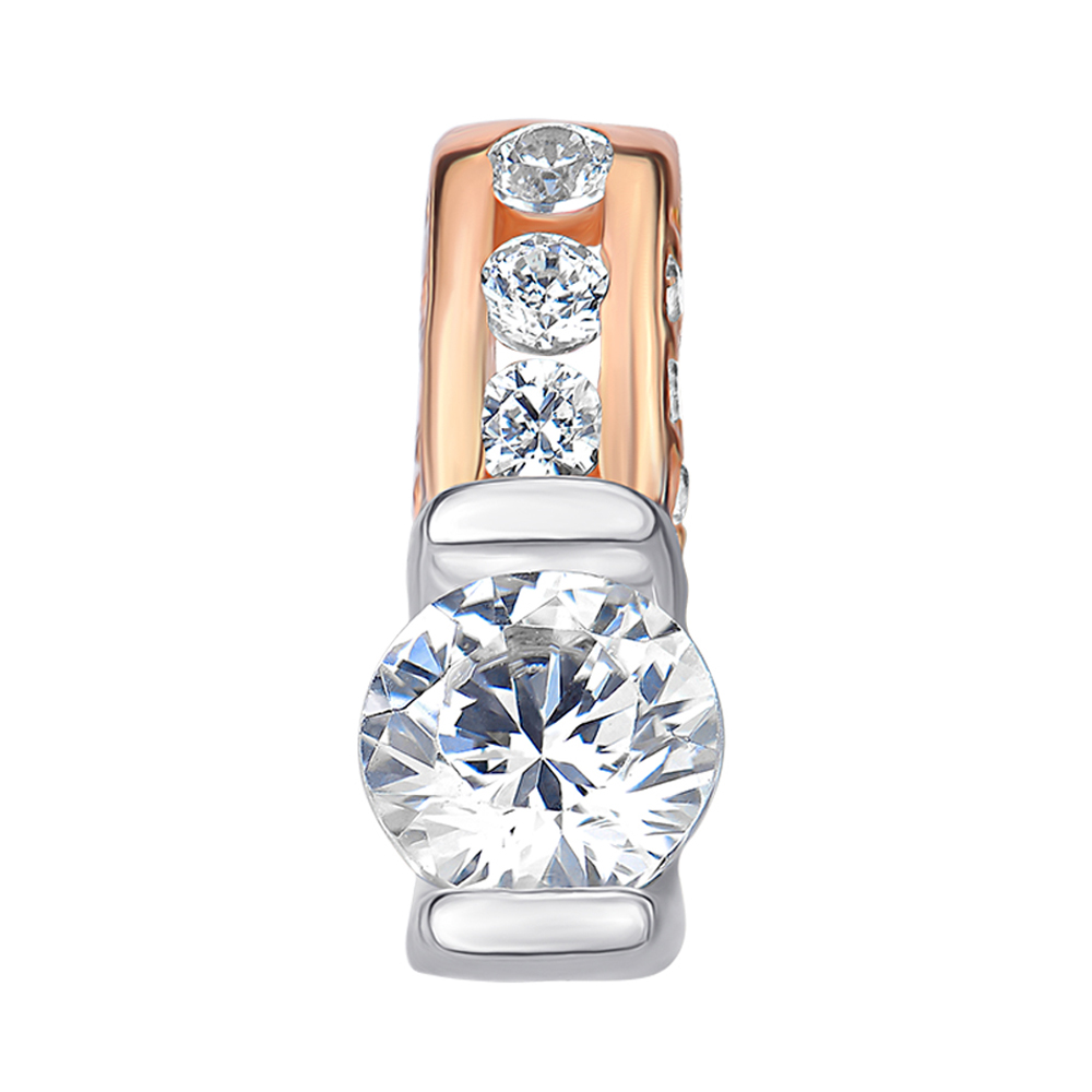 

Золотая подвеска в комбинированном цвете с фианитами Swarovski 000142385