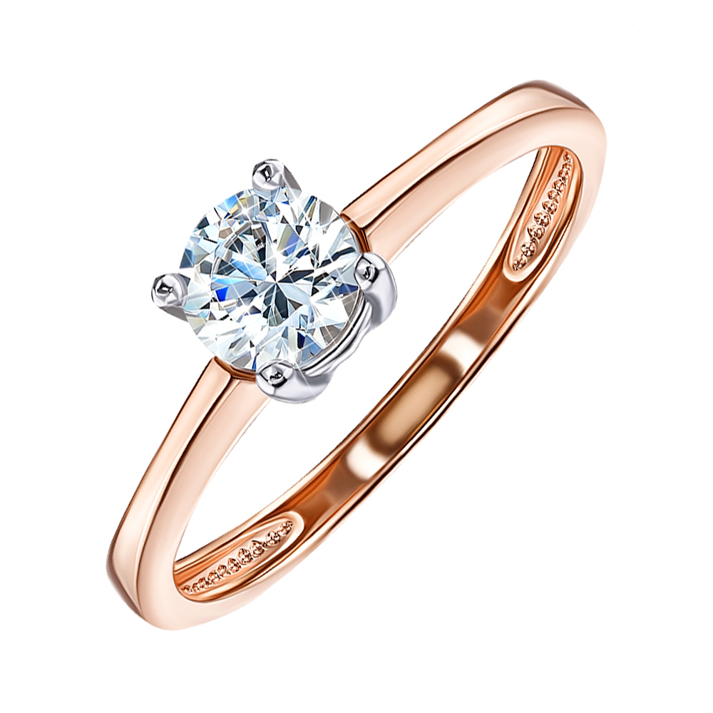 

Помолвочное кольцо в комбинированном цвете золота с кристаллом Swarovski 000129567 15.5 размера