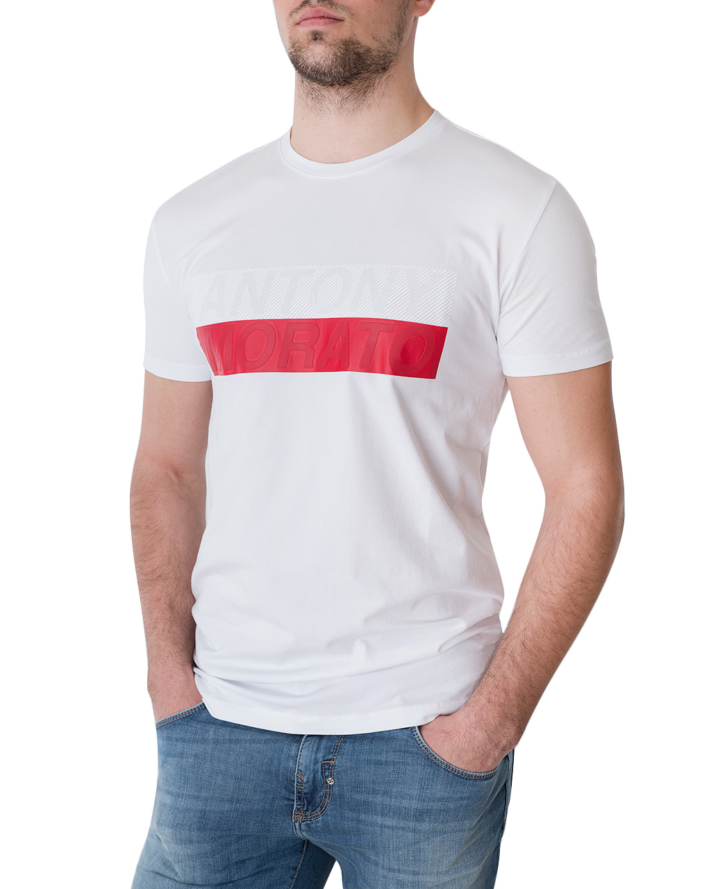 

Футболка чоловіча кор. рукав ANTONY MORATO (MMKS02000-FA120001-1000/21) Білий XL