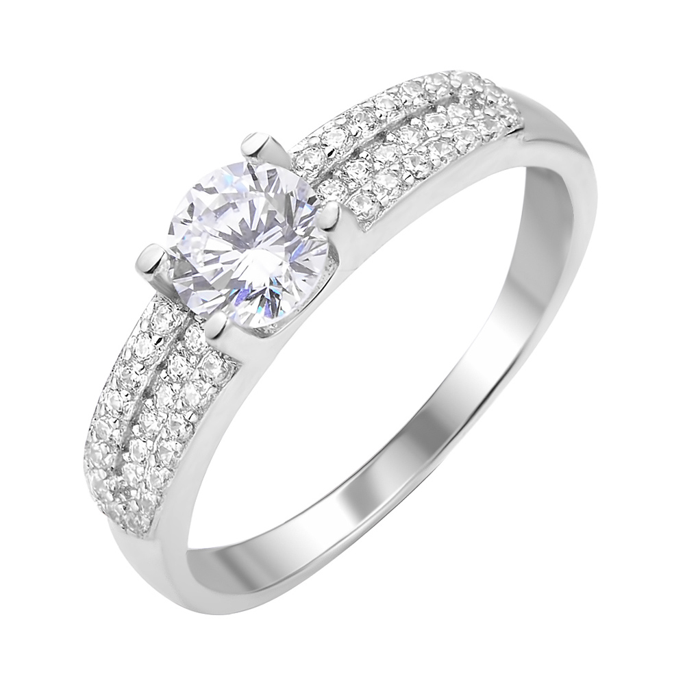 

Серебряное кольцо с фианитами 000112715 17.5 размера
