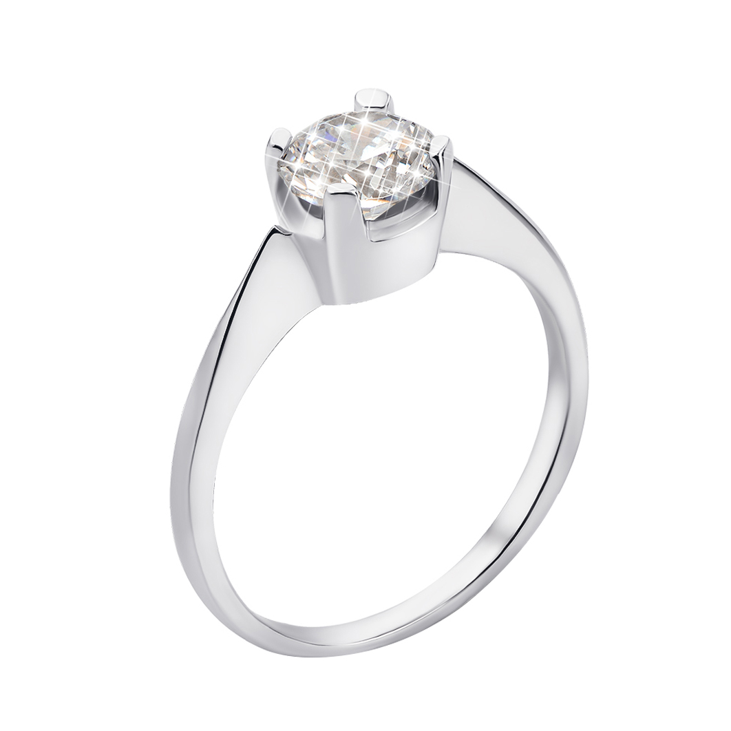 

Серебряное кольцо с фианитом 000126098 16.5 размера
