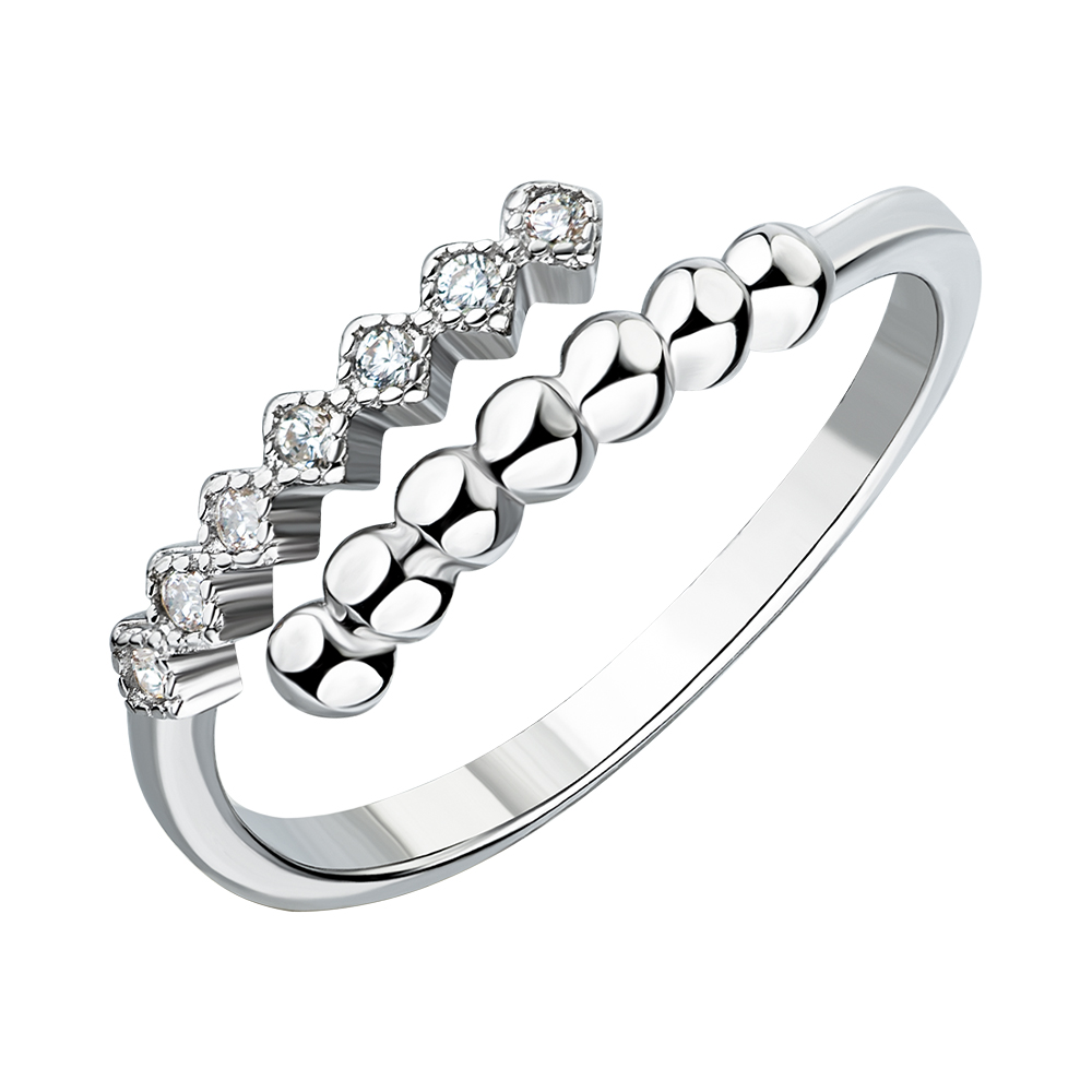 

Серебряное кольцо с фианитами 000147243 б/р размера
