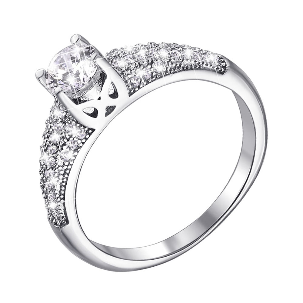 

Серебряное кольцо с фианитами 000133666 17 размера