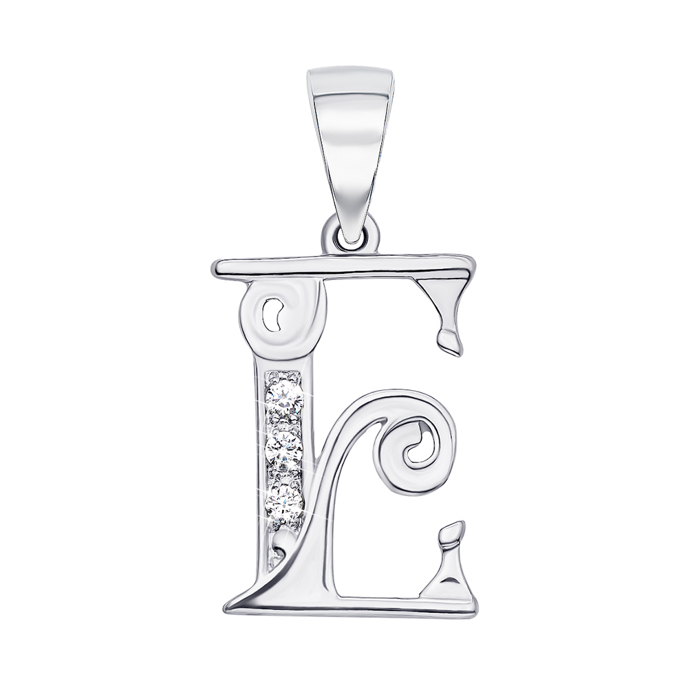 

Серебряный кулон Буква Е с тремя фианитами 000122400