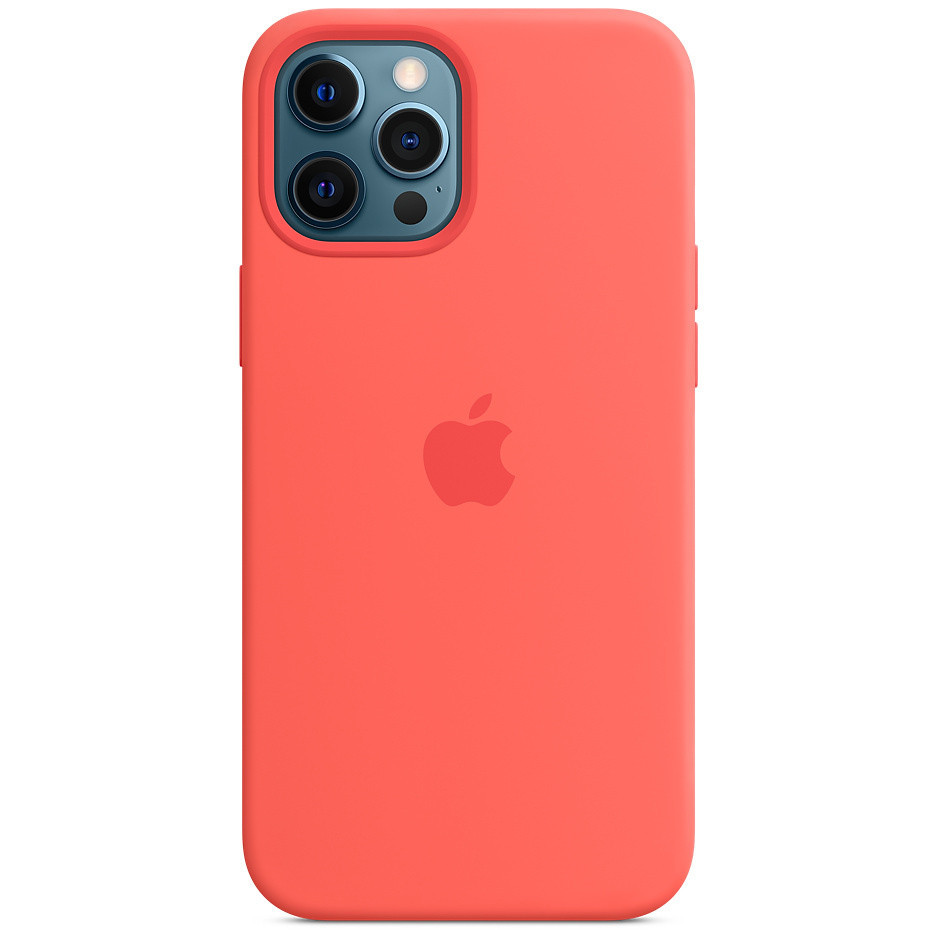 

Чехол Silicone Epik case (AAA) full with Magsafe для Apple iPhone 12 Pro / 12 (6.1") Оранжевый / Pink citrus