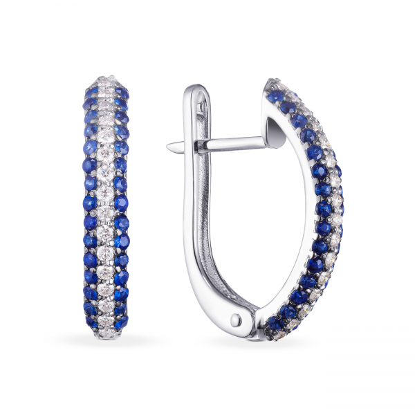 

Золоті сережки з сапфірами і діамантами - с2440с