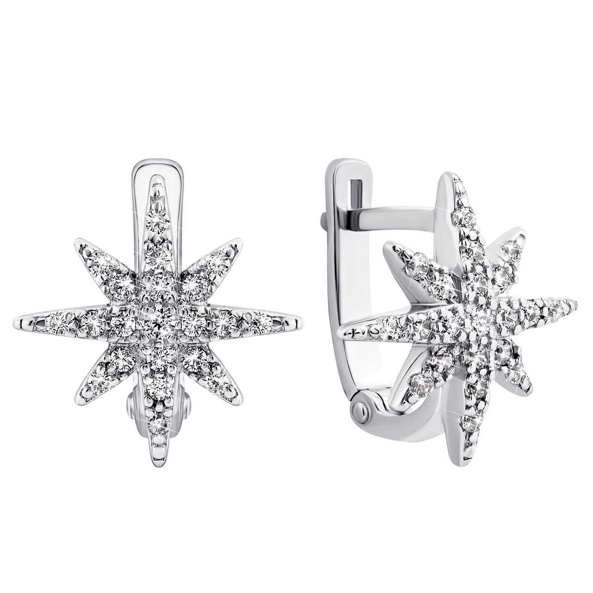 

Серебряные серьги с фианитами 82071б