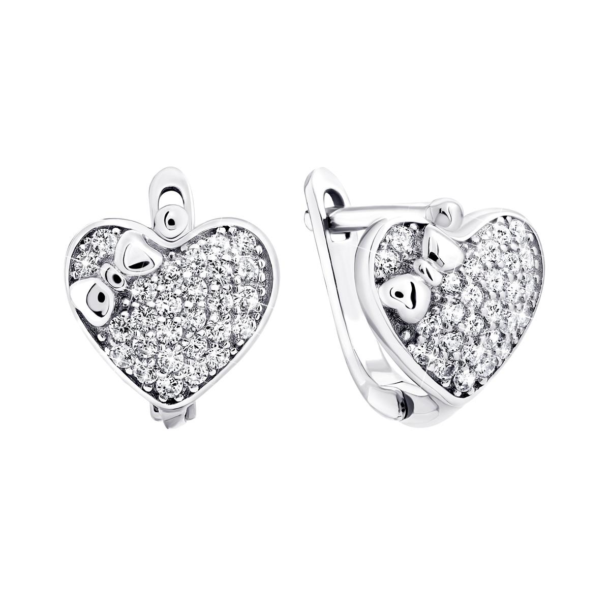 

Серебряные серьги Сердце с фианитами 1EA83099