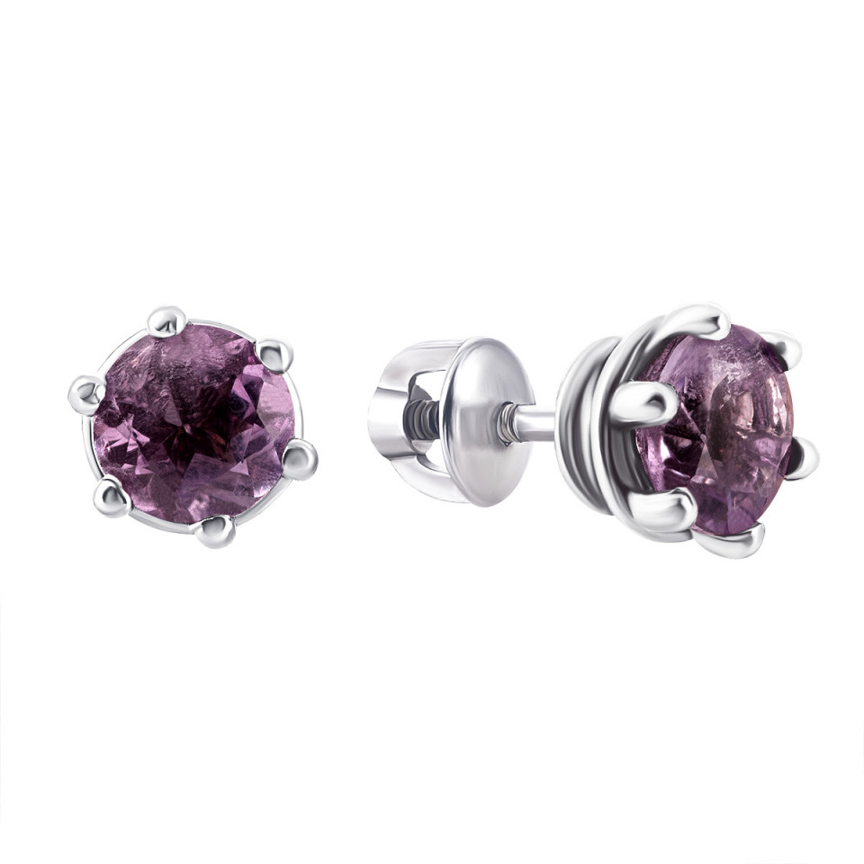 

Серебряные пуссеты с аметистом 2092/9р-AMT