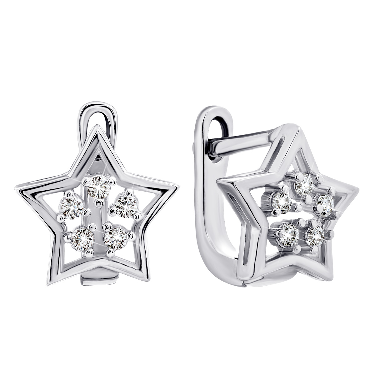 

Серебряные серьги Звезды с фианитами 1EA91745