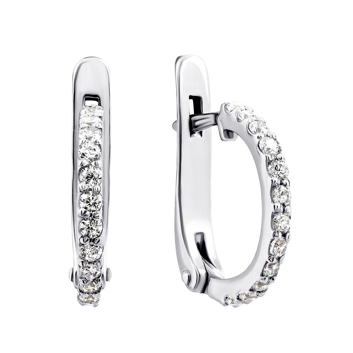 

Серебряные серьги с фианитами 920043б
