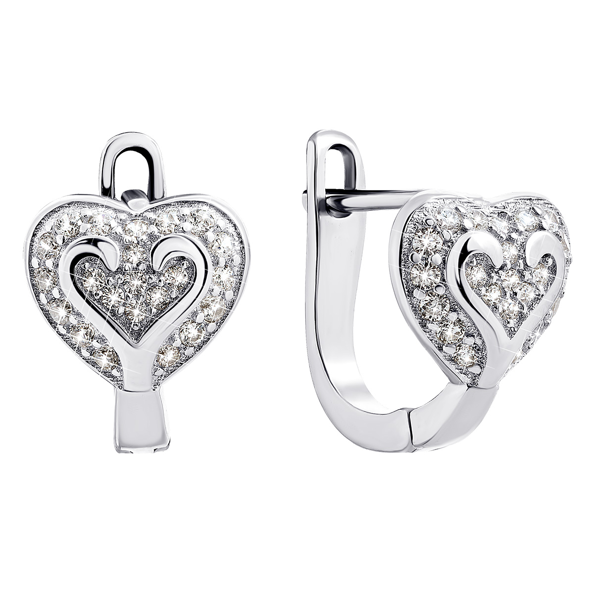 

Серебряные серьги Сердце с фианитами 7EA92832