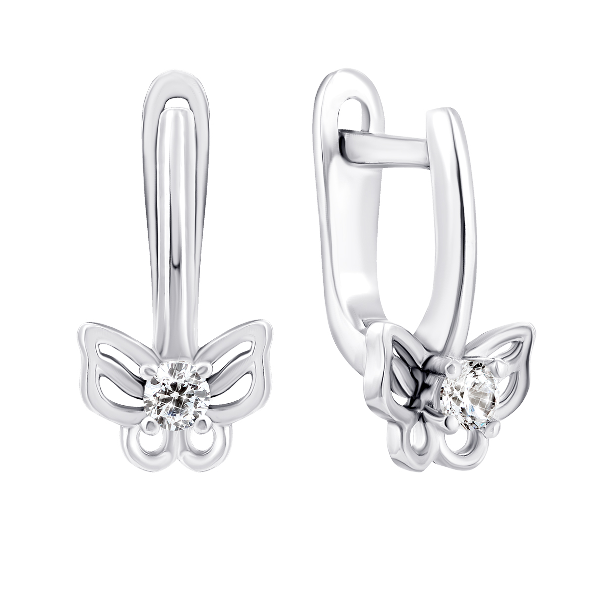 

Серебряные серьги Бабочки с фианитами 2271/1р-CZ