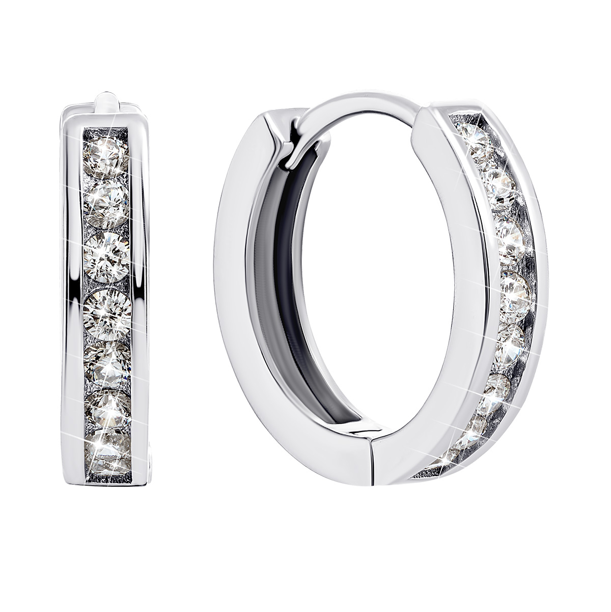 

Серебряные серьги-конго с фианитами MEC-179G