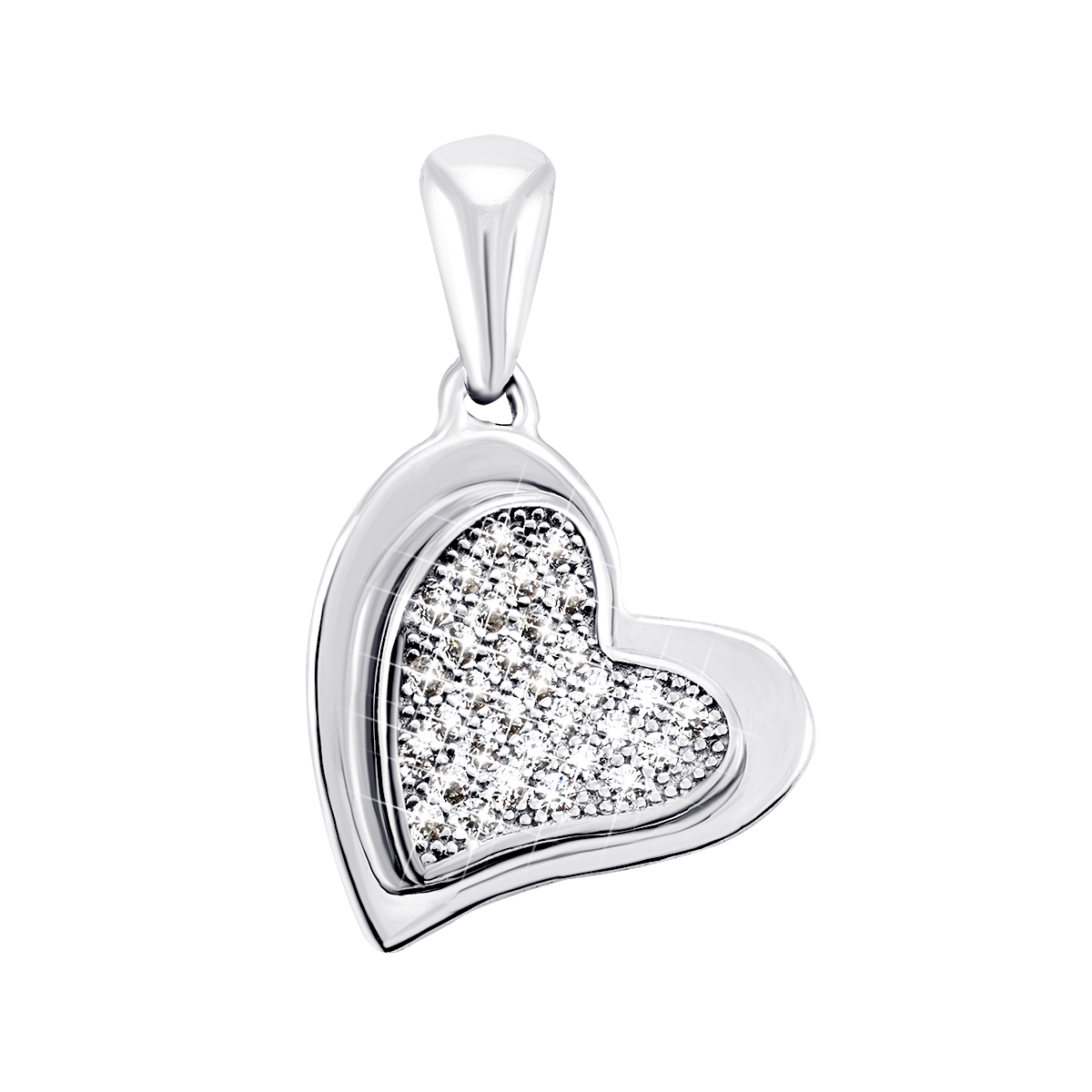 

Серебряная подвеска Сердце с фианитами TP041304