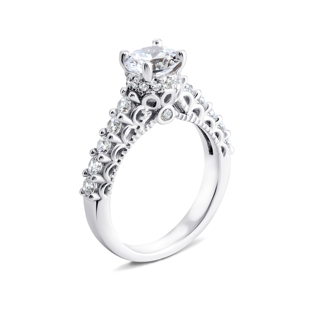 

Серебряное кольцо с фианитами 17 размер PRS2551