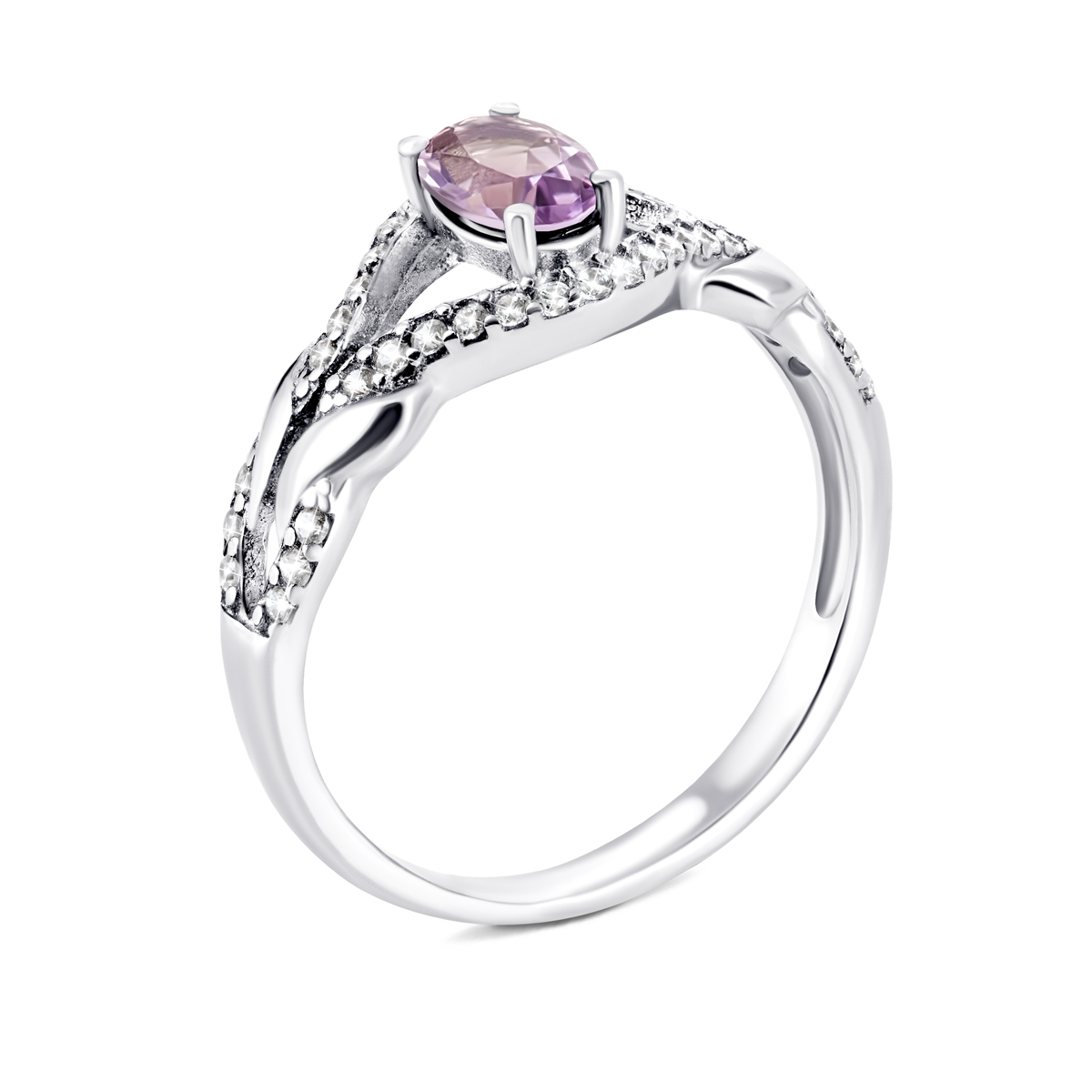 

Серебряное кольцо с аметистом 17 размер 1462/1р-AMET