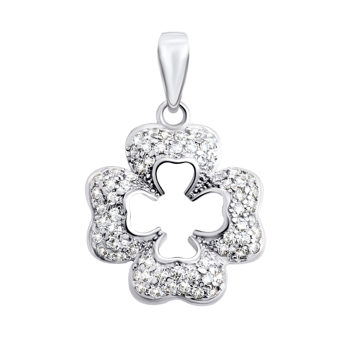 

Серебряная подвеска Клевер с фианитами P00251-1