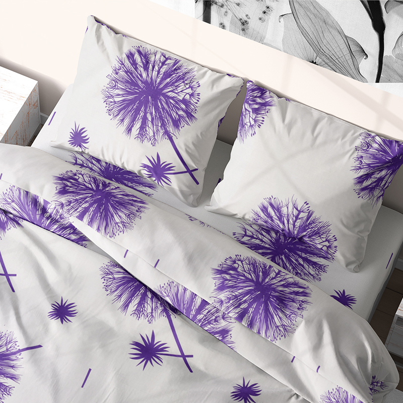 

Комплект постельного белья семейный из бязи Time Textile Одуванчик фиолет Белый, Фиолетовый TT169851-s 50х70