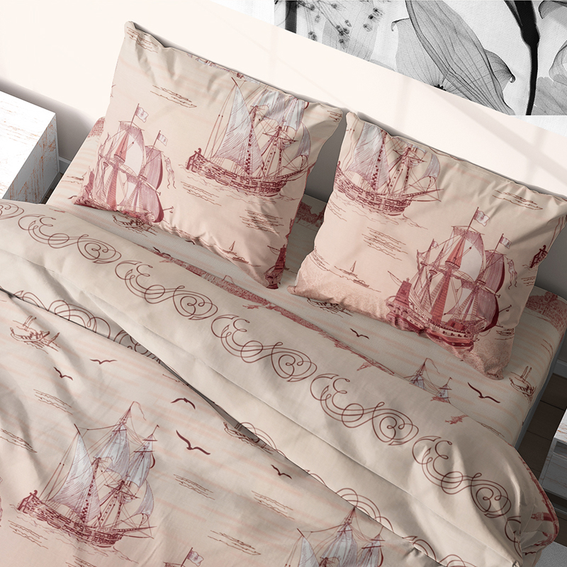 

Комплект постельного белья из бязи Time Textile Венеция двуспальный Розовый TT150709-d 70х70